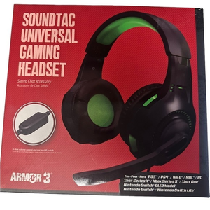 Armor3 "Soundtac" Universal Gaming Headset Green Xbox X, Switch,‎ PS4,PS5 Etc